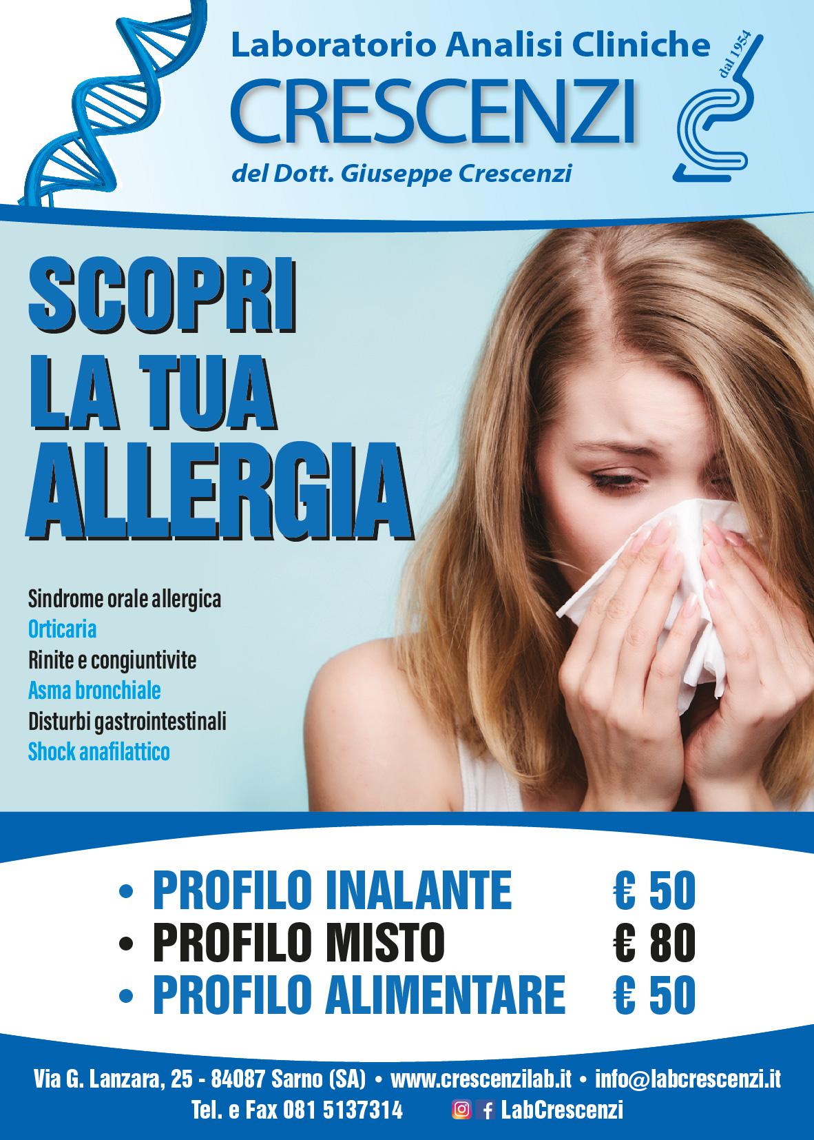 Test ALLERGIE Alimentari e Inalanti Test ALLERGIE Alimentari e Inalanti