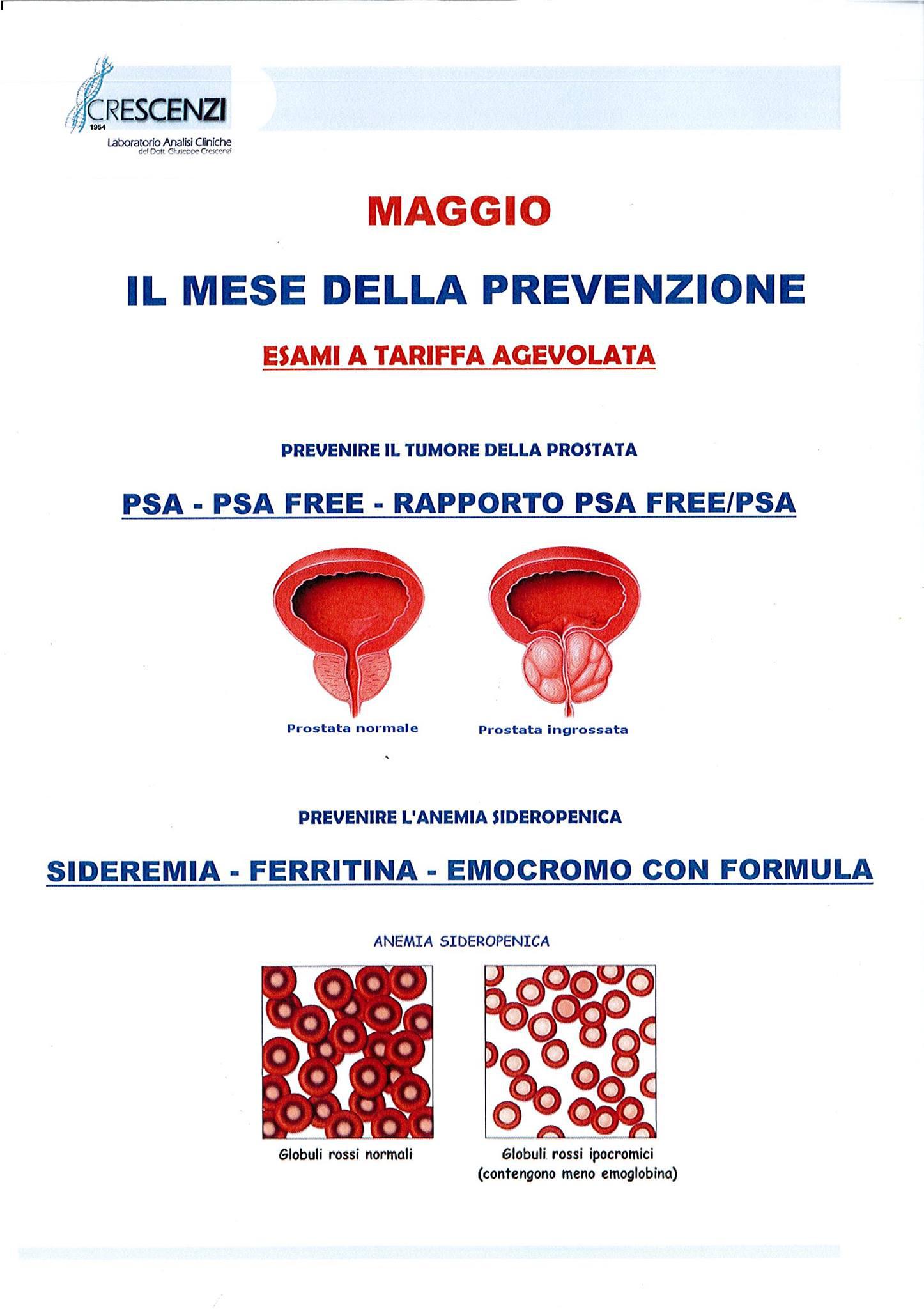 Maggio mese della prevenzione - Esami a tariffa agevolata Maggio mese della prevenzione - Esami a tariffa agevolata