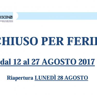 COMUNICAZIONE CHIUSURA PER FERIE: