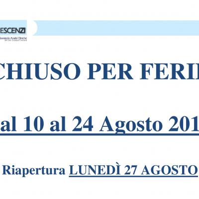 AVVISO CHIUSURA FERIE