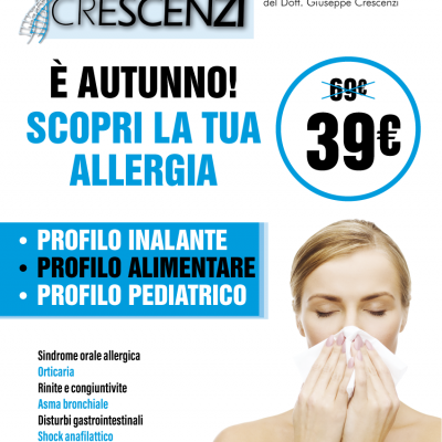 OFFERTE DI AUTUNNO: SCOPRI LA TUA ALLERGIA!