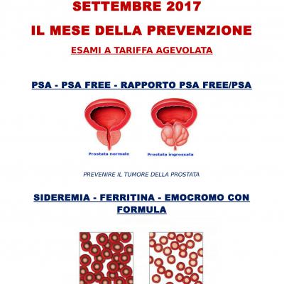 SETTEMBRE 2017 - MESE DELLA PREVENZIONE